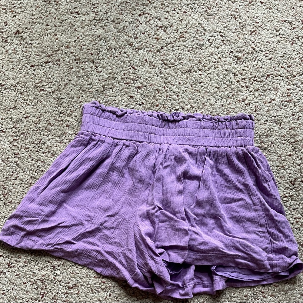 high waisted smocked ruffle shorts